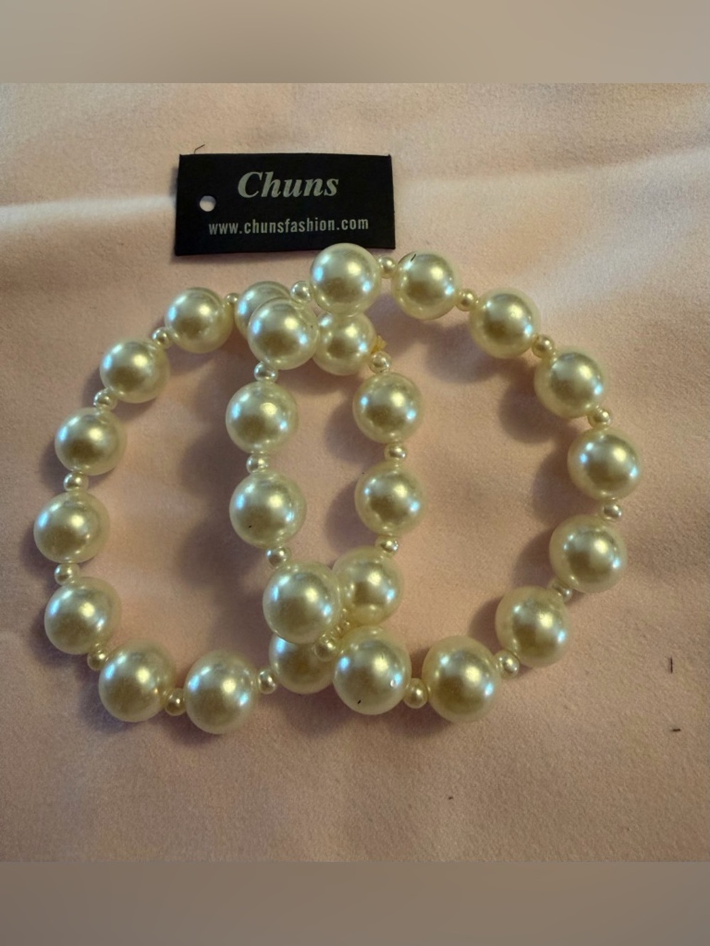 Chuns NWT Cream Faux Pearl Stretch Bracelets - Pair